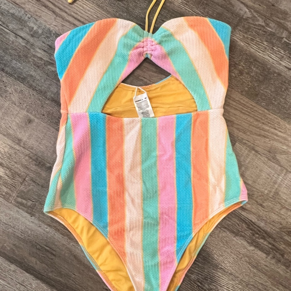 O'Neill Multicolor Striped One Piece Swimsuit